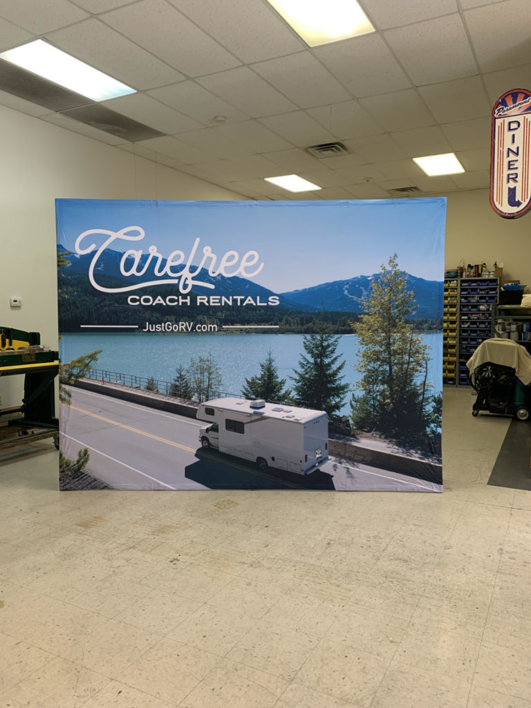 branded pop up display wall for trade show