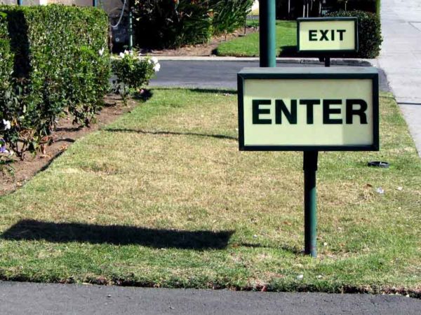 exit and enter signs