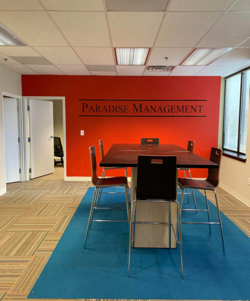 paradise management office wall 3