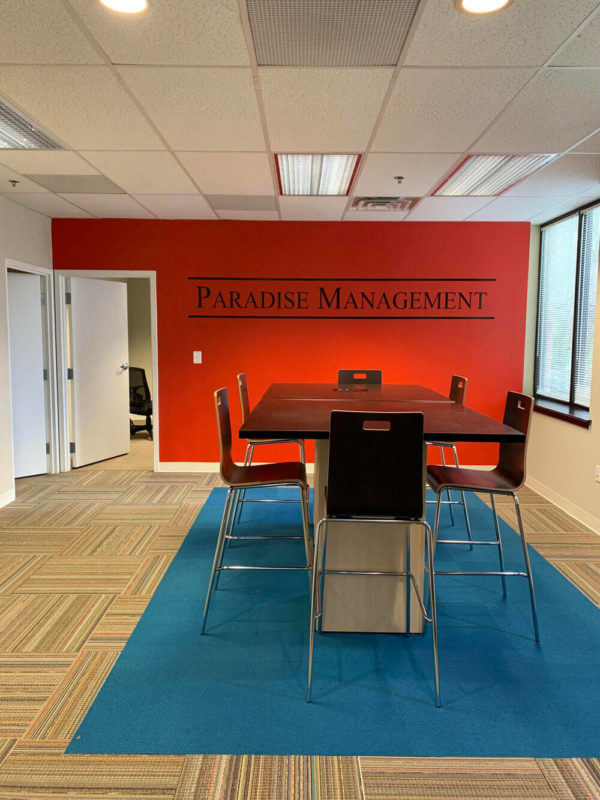 paradise management office wall 3